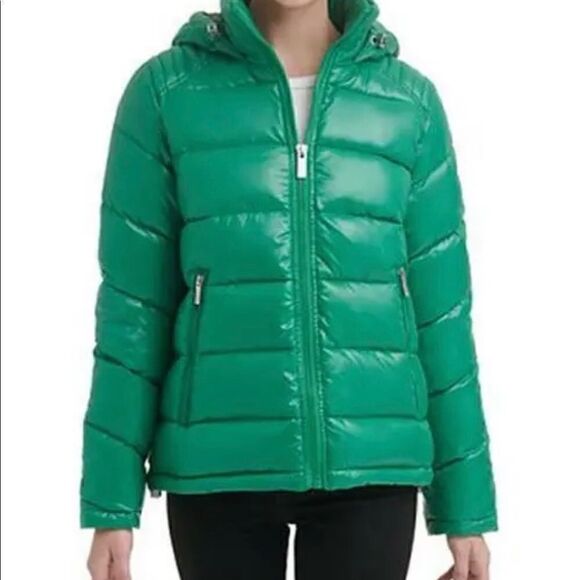 Guess Kelly Green shine puffer size L, NWT - Picture 3 of 16
